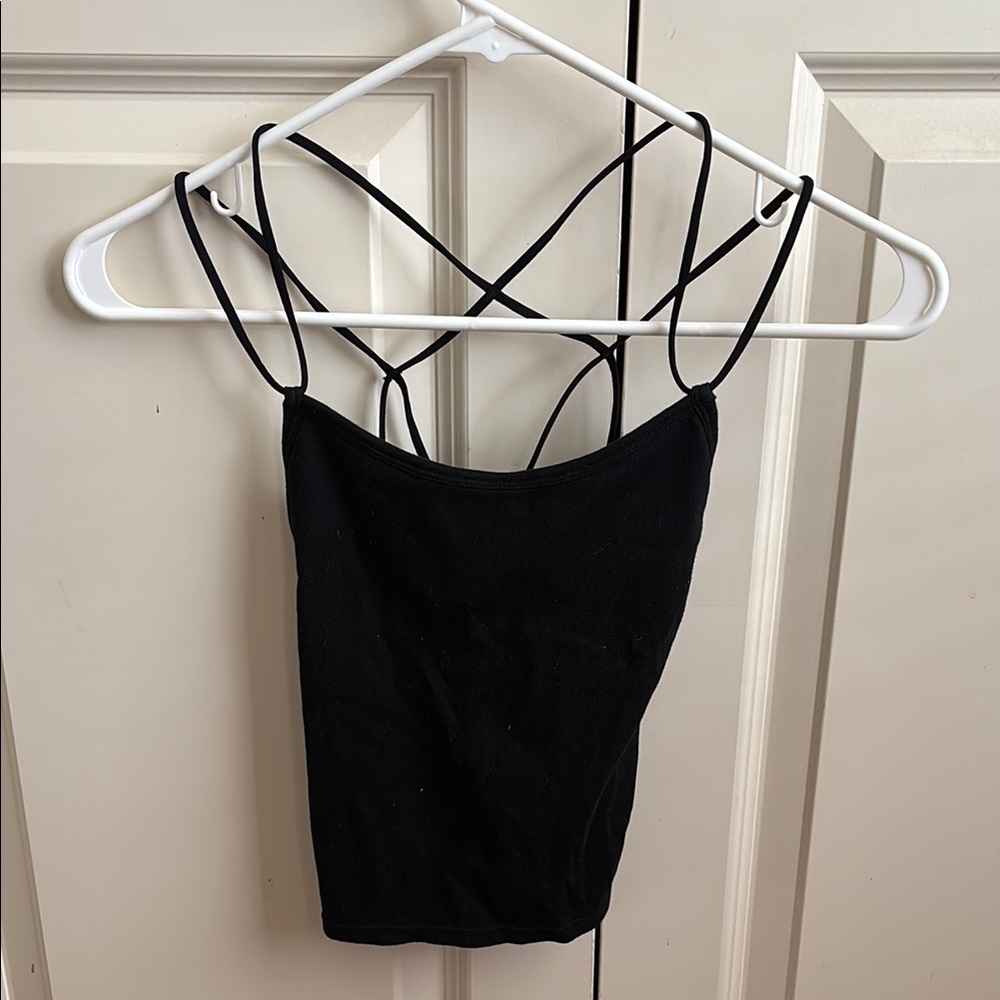 Altar'd State Black Sleeveless Crop Camisole